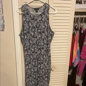 Forever 21 Black and White Halter Sheath Midi Dress